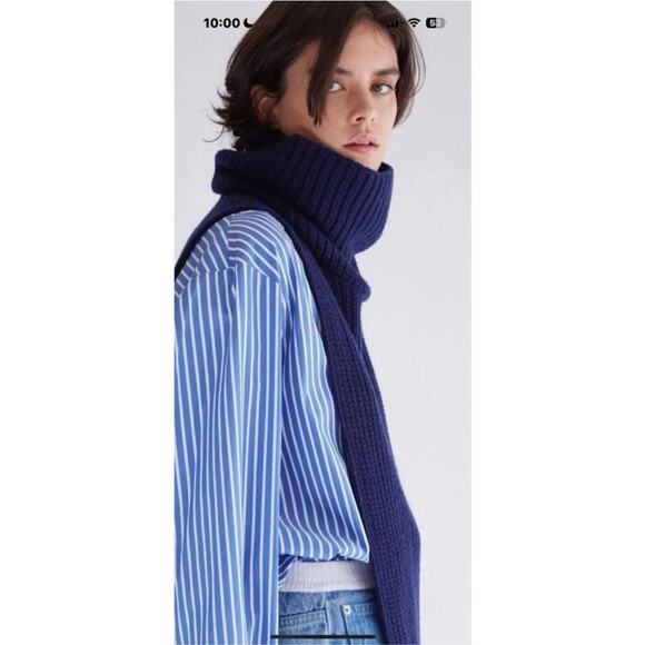 NWT NEW Thakoon Oversized Blue Striped Button Down Top - Picture 2 of 9